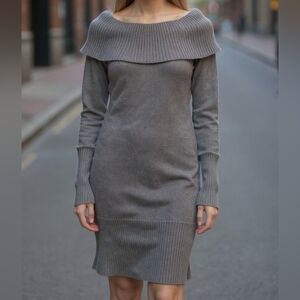 VTG Y2K Guess Charcoal Cowl Neck Sweater Dress Size Med.